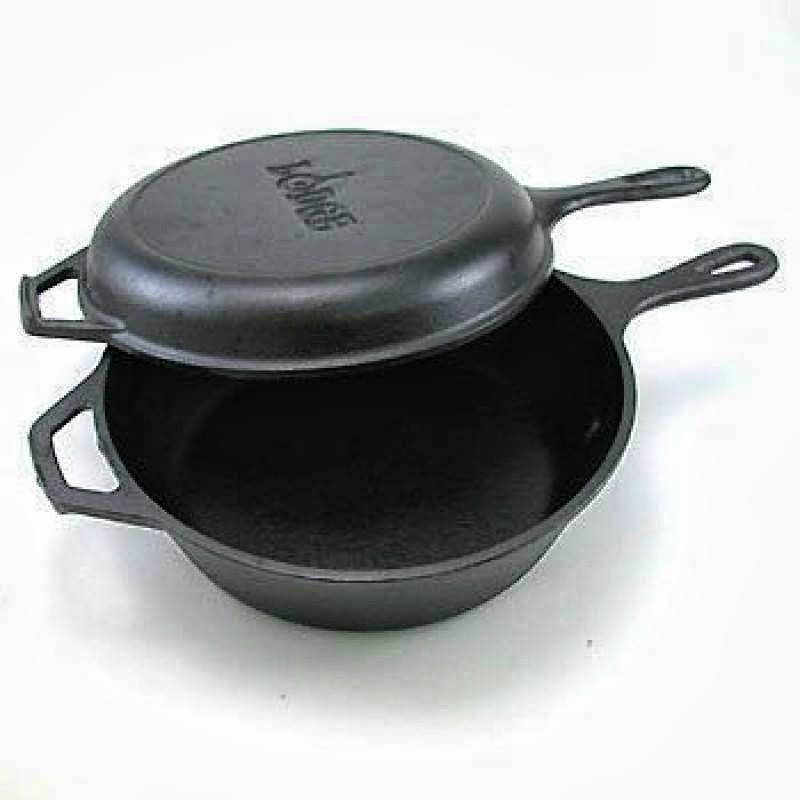 Cast Iron Combo Cooker, Pretreated Cast Iron Stew Pans, Cast Iron
