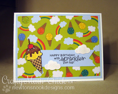 Ice cream cone birthday card by Crafty Math Chick | Summer Scoops by Newton's Nook Designs