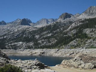 Low water level at South Lake, Eastern Sierras, California