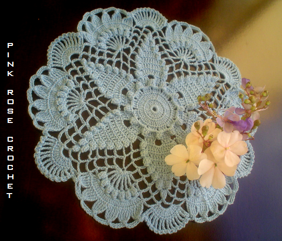 PINK ROSE CROCHET: Light Aqua Doily Centrinho Estrela Flor