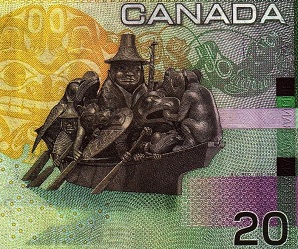 Bill Reid: The Spirit of Haida Gwaii on 2011 Canadian 20$ bill.