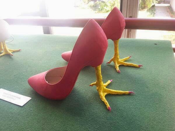 womens shoe. chicken leg