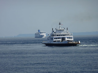 Ferries on the Pacific Ocean between mainland BC and Vancouver Island