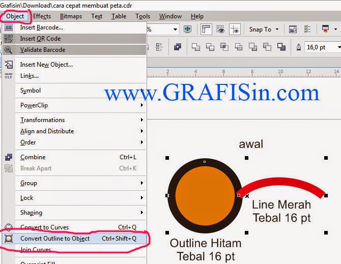 Cara Convert Outline ke Object di CorelDraw X7 - GRAFISin | Tutorial