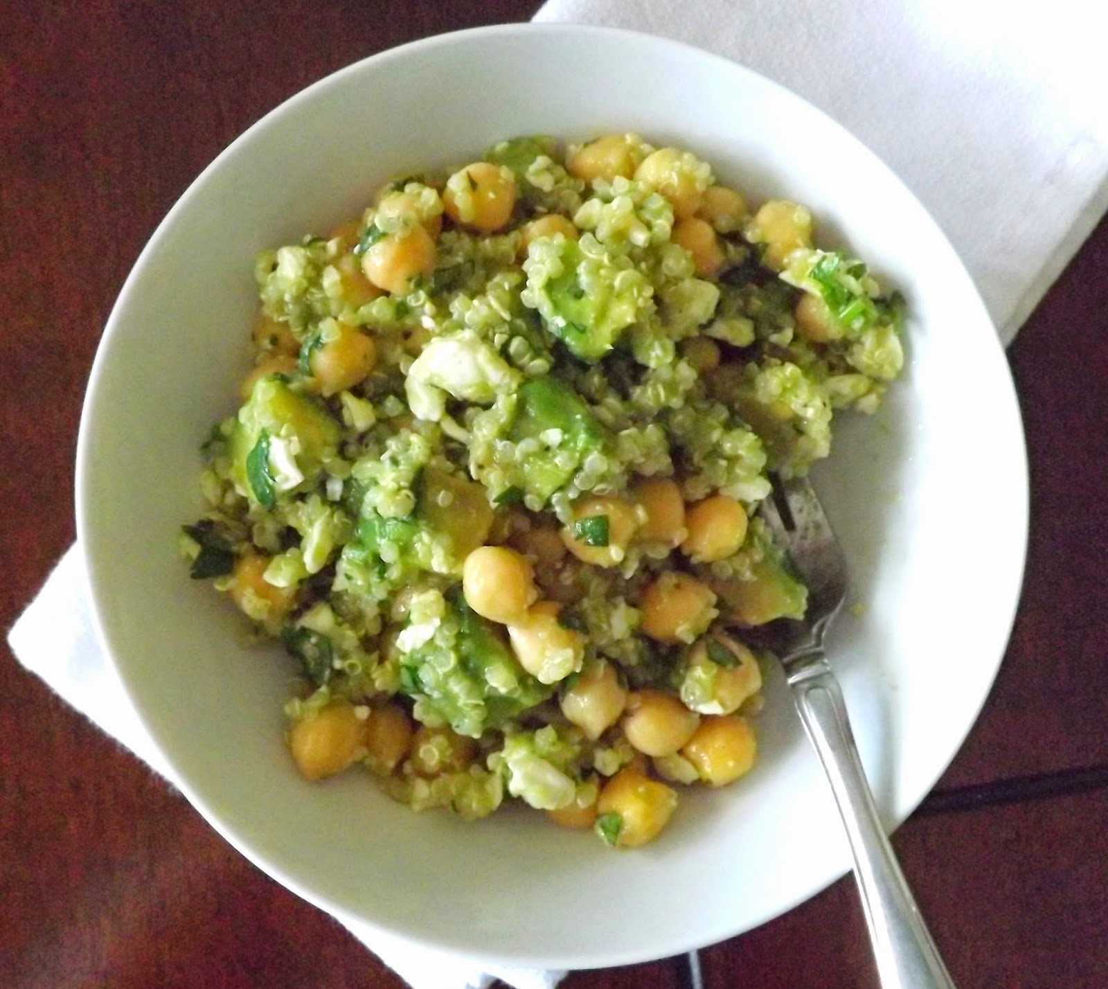 The BakeOff Flunkie Chickpea, Quinoa, Avocado Salad with Feta