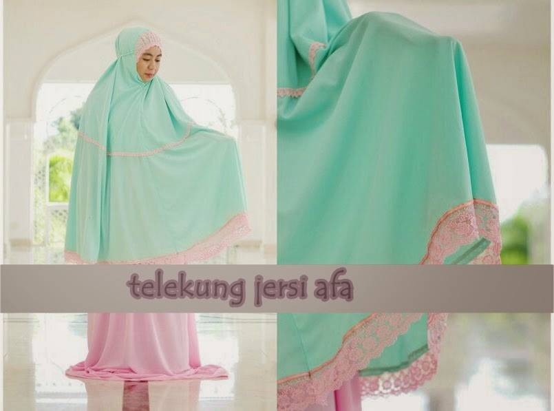 Telekung jersi aufa lace organza