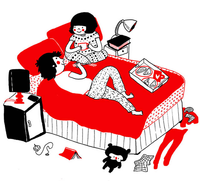 Heartwarming Illustrations Show That True Love Is In The Little Everyday Things - It’s having those long talks in bed about everything and anything Heartwarming Illustrations Show That True Love Is In The Little Everyday Things - It’s having those long talks in bed about everything and anything