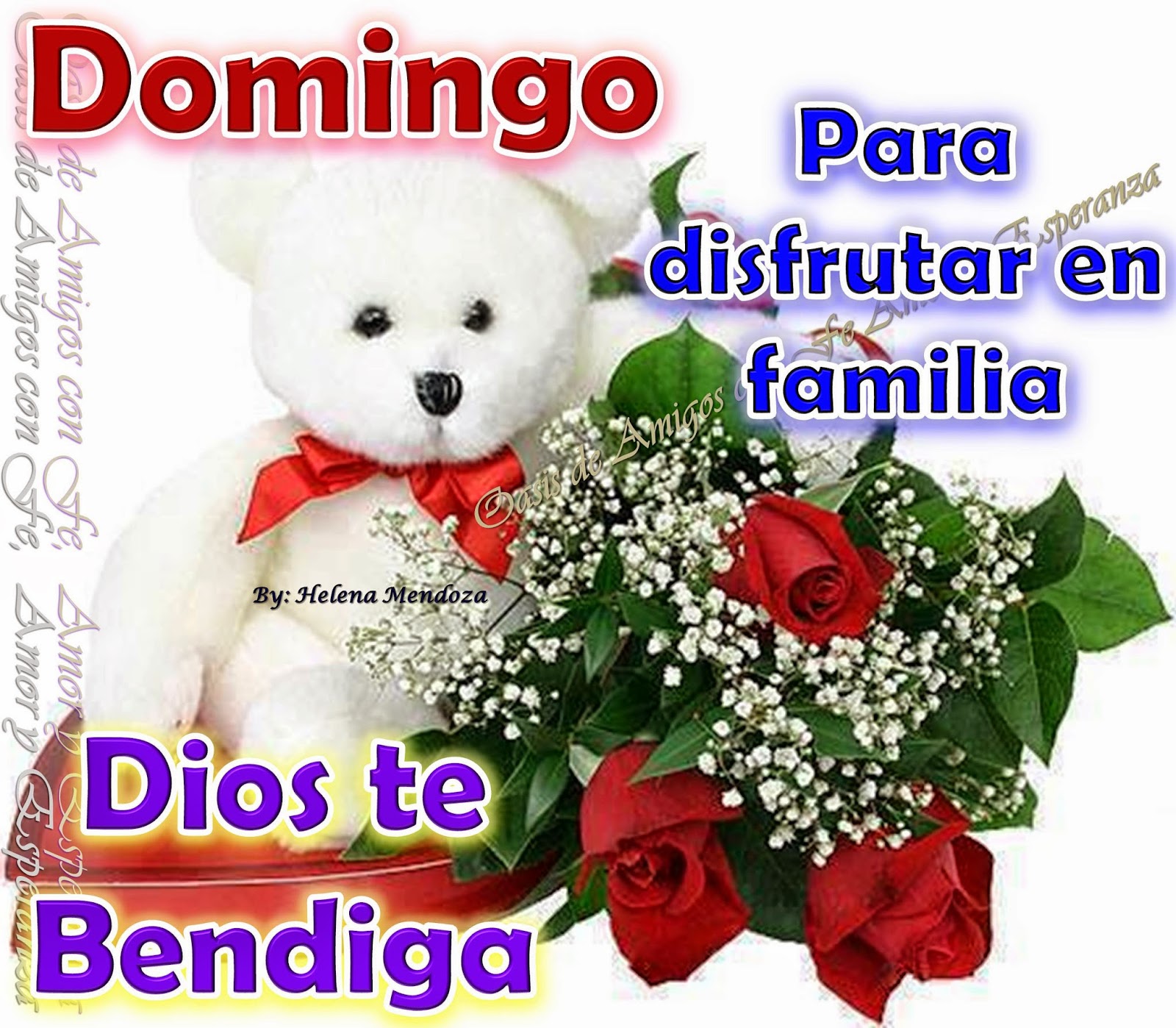 Oasis de Amigos con Fe Amor y Esperanza: Ositos con saludos para domingo