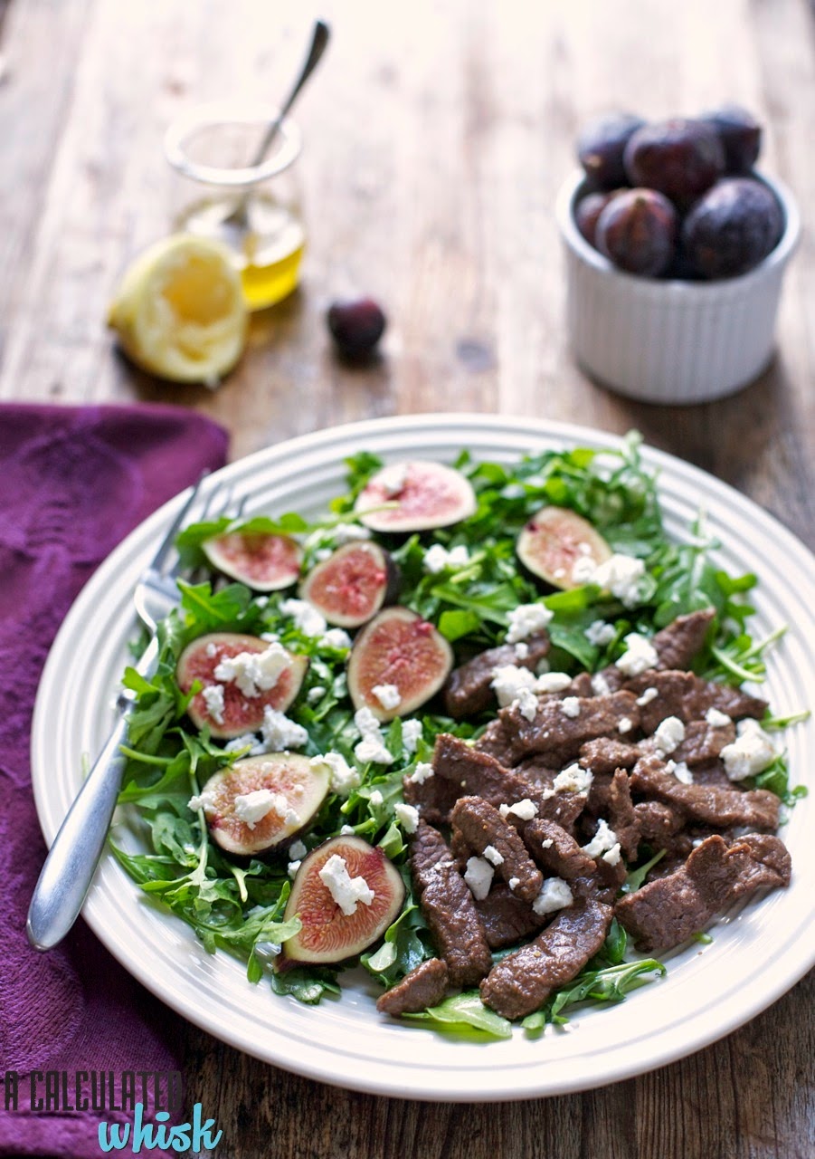 Balsamic Steak with Fig & Arugula Salad