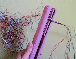 Use a straight iron to smooth out cords for micro macrame.