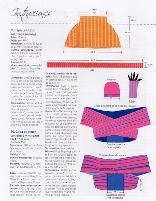 2 BOLEROS CRUZADOS CON MITONES Y GORROS PATRÓN GRÁFICO PARA TEJER