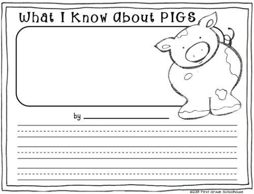 Pig Writing Paper