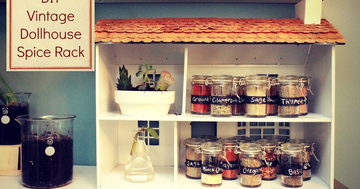 Mini Glass Spice Jars with Rack - Dollhouse Haven