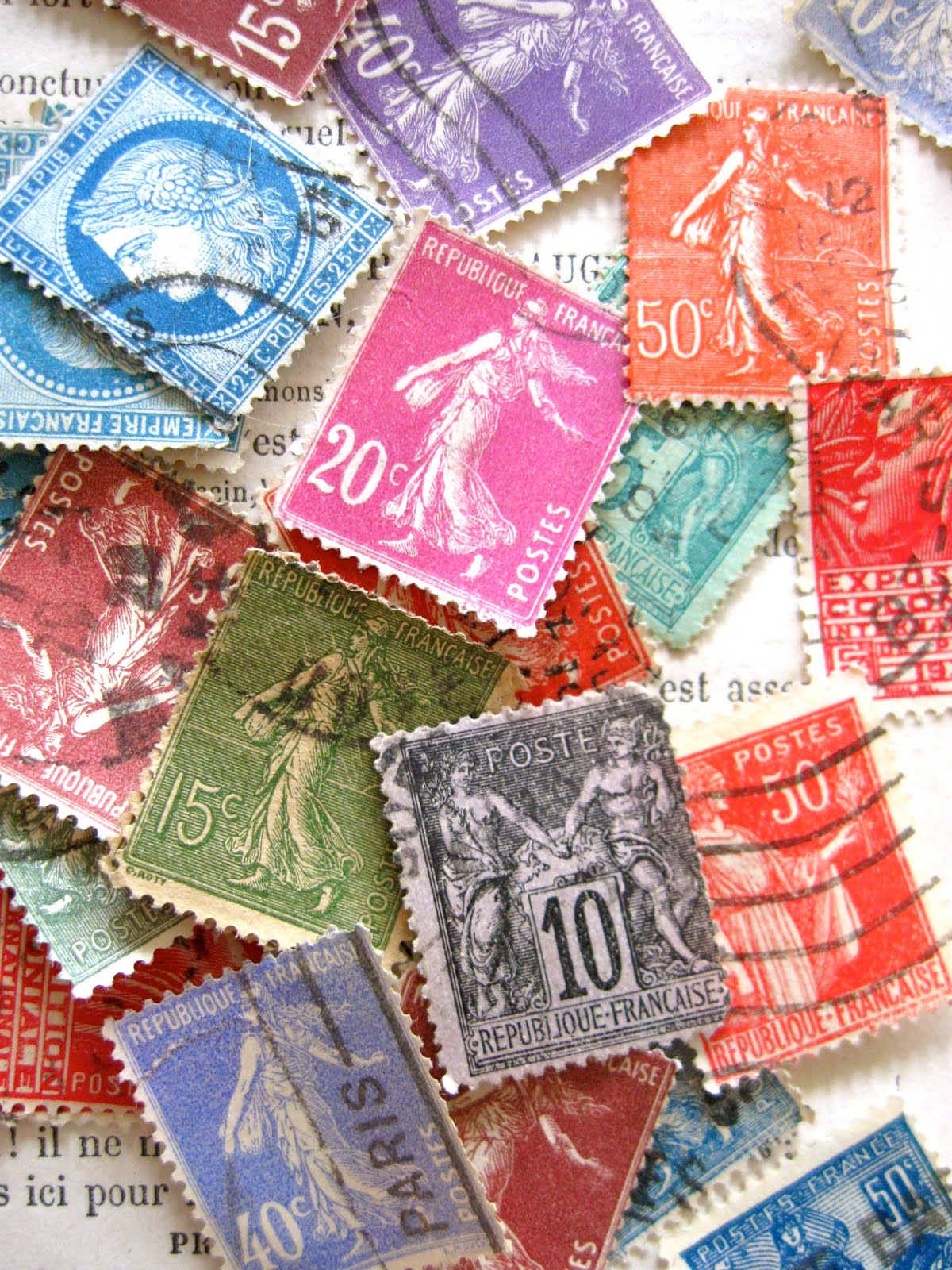 anything goes here Vintage French Postage Stamps!