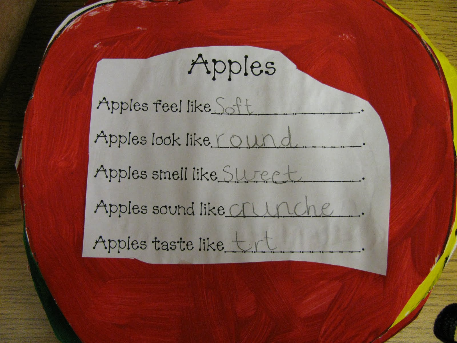 First Grade Gallery Lessons for Little Learners Apple Adjectives and