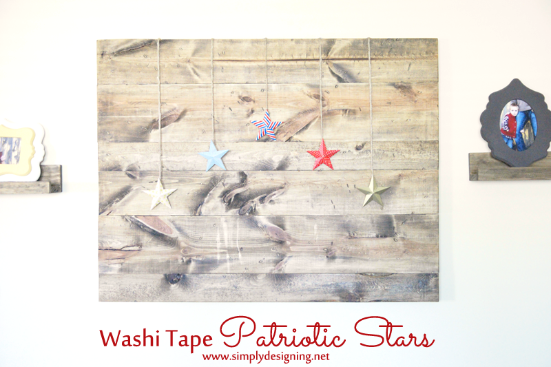 How to Make Washi Tape Patriotic Star Decor ~ such a simple 4th of July craft ~ pinning for later!  | #4thofJuly #memorialday #patriotic #redwhiteblue #washitape