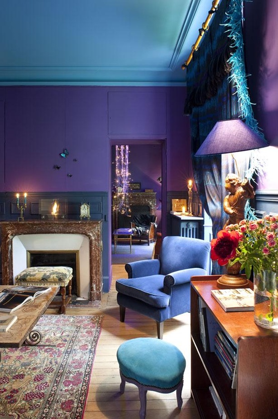 Decoración de Salas de color Azul | Cómo arreglar los Muebles en una