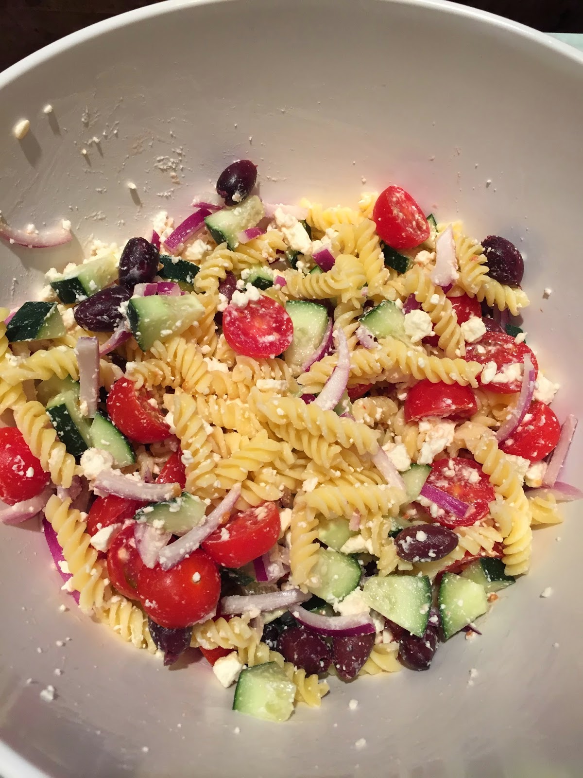 The Fit Pastry Chef Mediterranean Red Wine Vinaigrette Pasta Salad
