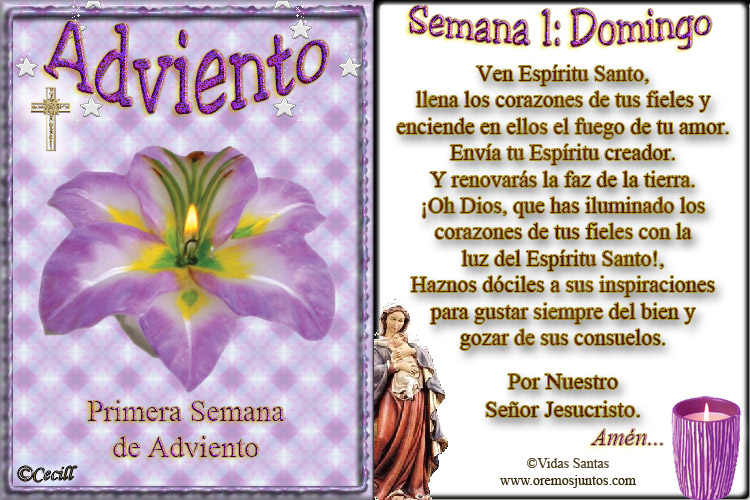 Mis Blogs Católicos! Estampita y Oración, Primera Semana de Adviento