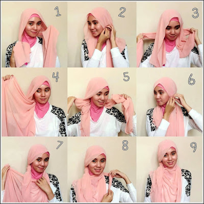 Model jilbab untuk wajah bulat Model jilbab untuk wajah bulat