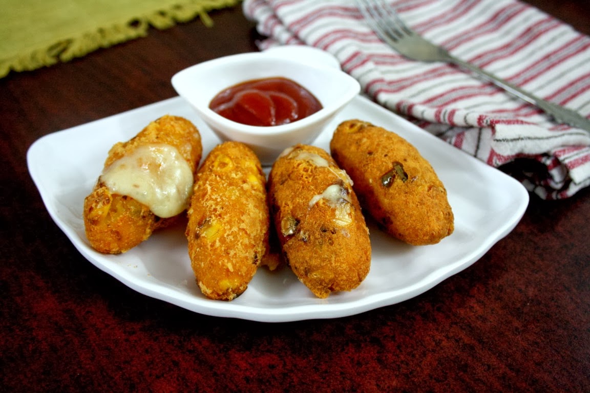 Corn Cheese Croquettes Cheese stuffed Corn Croquette