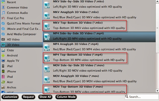 rip 3d blu-ray to SBS/Top-Bottom/Anaglyph 3D format