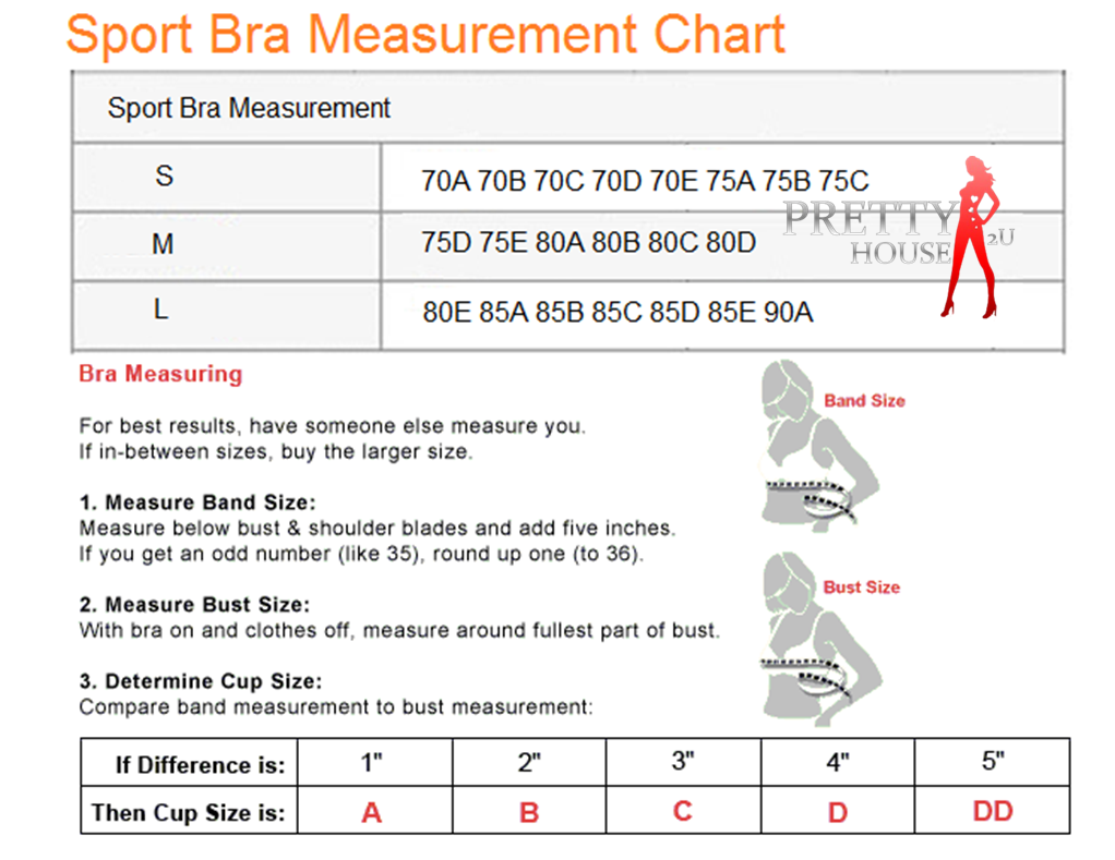 ukuran sport bra