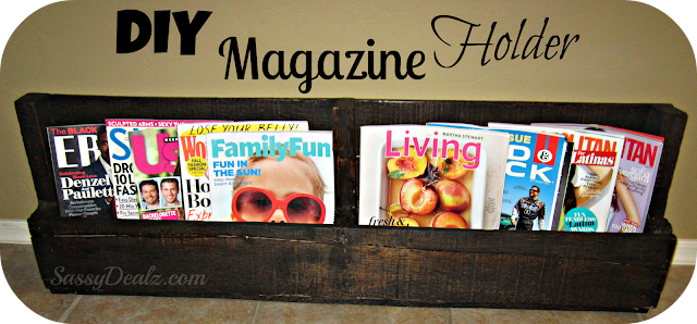 diy wood pallet magazine rack holder tutorial