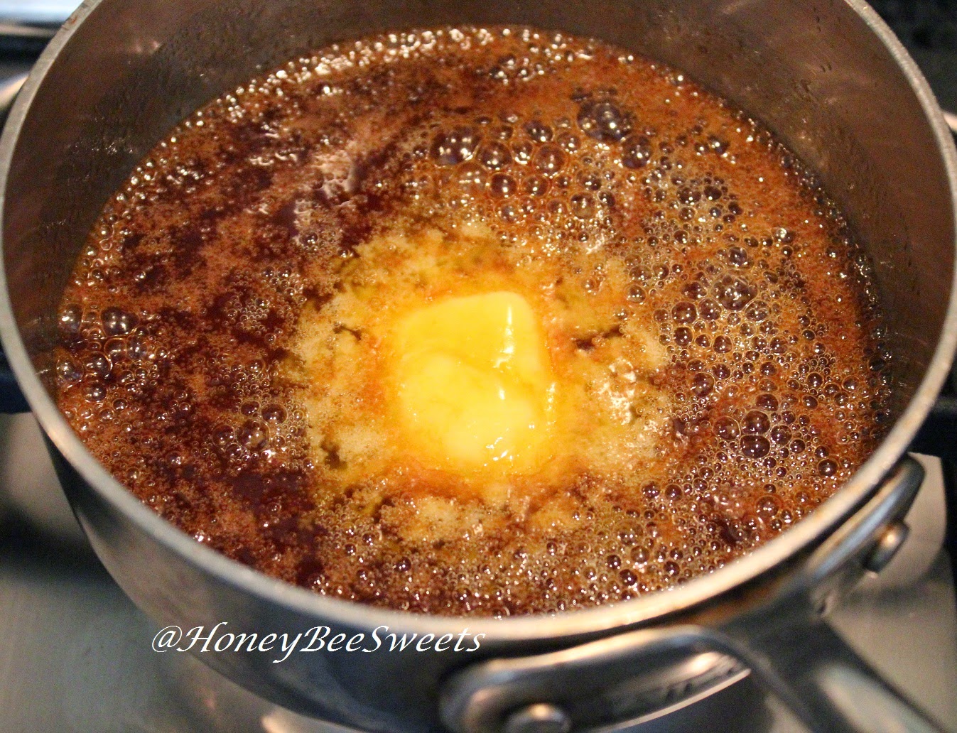 Honey Bee Sweets Buttermilk Cake with Banana and Salted Caramels