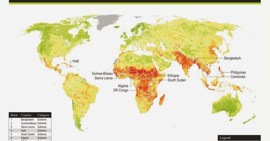 real economics: Vulnerability to climate change map