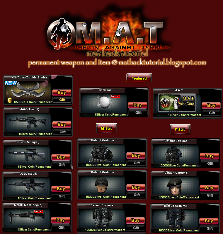 Mat Hack Mission Against Terror Mat Hack Forever Weapon And Item