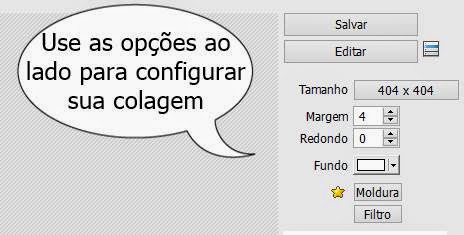 configurar colagem de 4 fotos