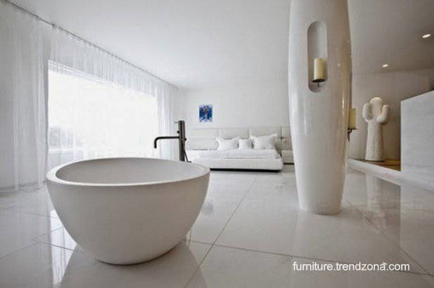 Arquitectura de Casas: Modernos baños integrados al dormitorio.