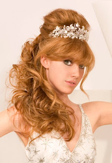 bridal up do half bun style