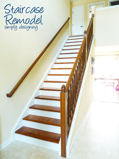Staircase Remodel | step by step instructions on how to rip up carpet and refinish wood stairs, including all the mistakes we made along the way | Simply Designing | #diy #decorating #homedecor #homeimprovement #homeprojects #tutorial #stairs #stain