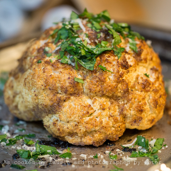 Mustard Parmesan Whole Roasted Cauliflower