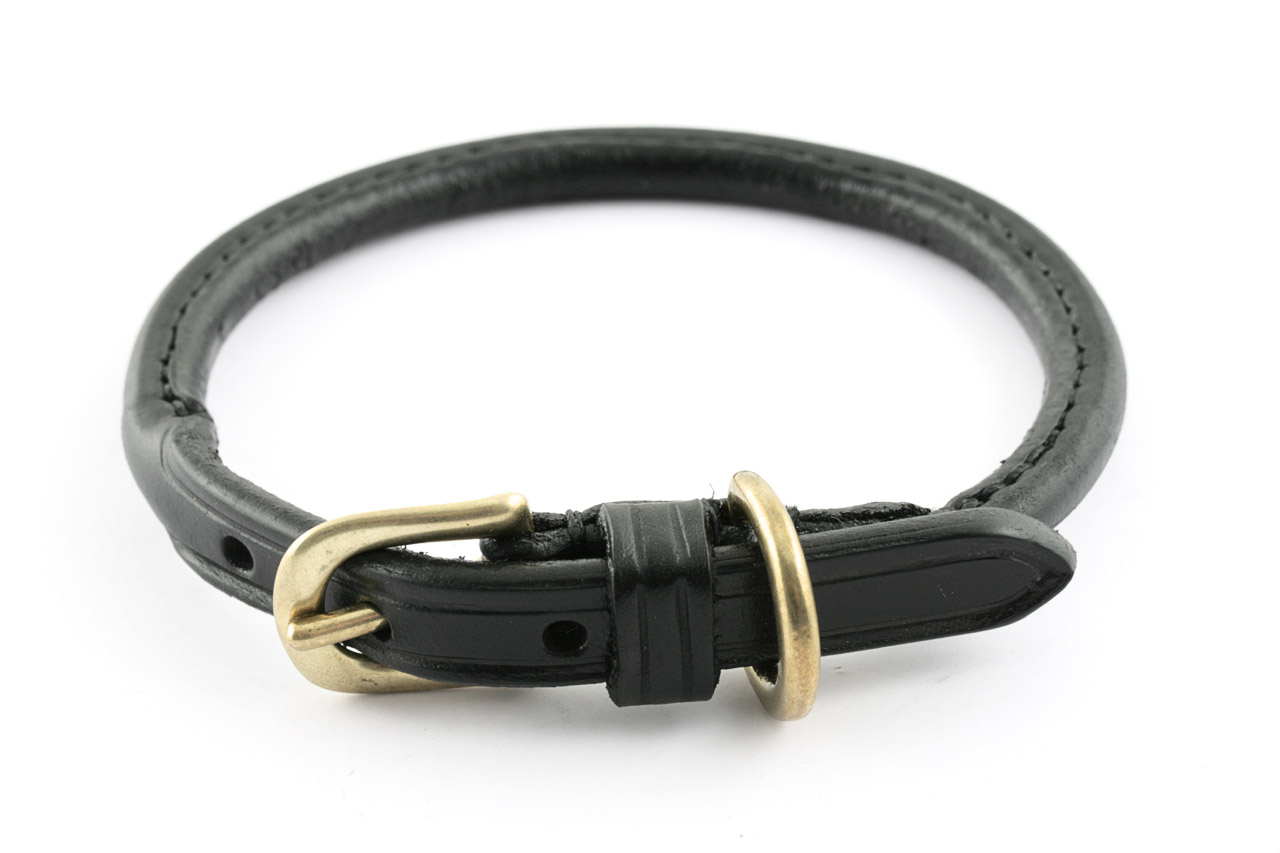 Leather Dog Collar With Personalized Name Plate Riveted On Leather Dog Collar With Personalized Name Plate Riveted On
