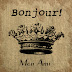Free Digital Scrapbook Paper - Vintage Crown on Burlap