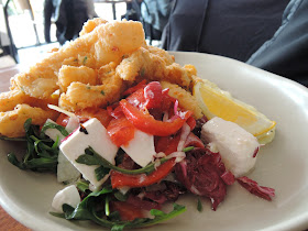 calamari, seafood, salad, south society, fresh, healthy, brunch, lunch, breakfast