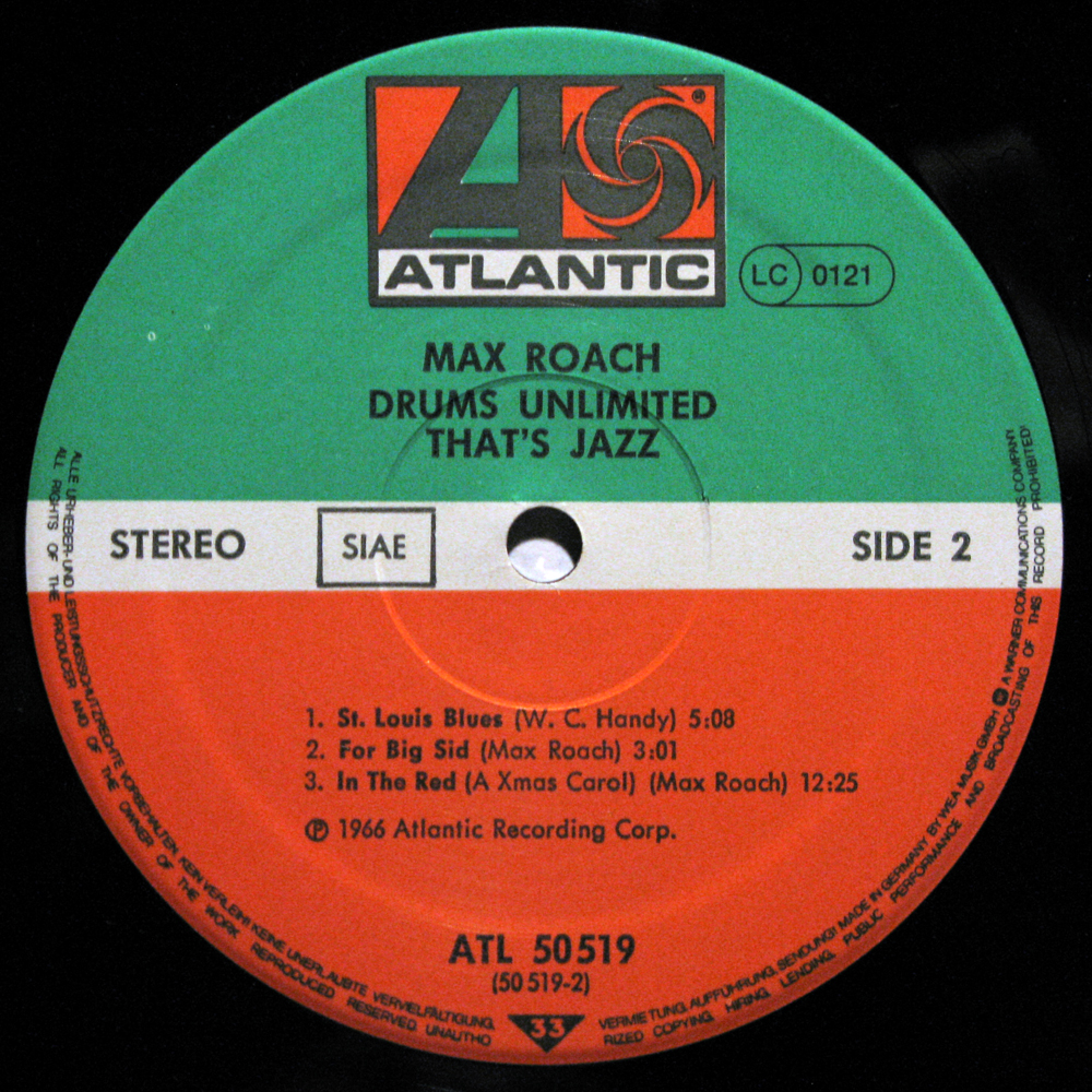 VINYL2496 Max Roach Drums Unlimited (That's Jazz 36) 1978 (2496.LP)