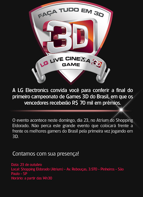 LG traz ao Brasil primeiro campeonato de games em 3D Convite+GAME+sp