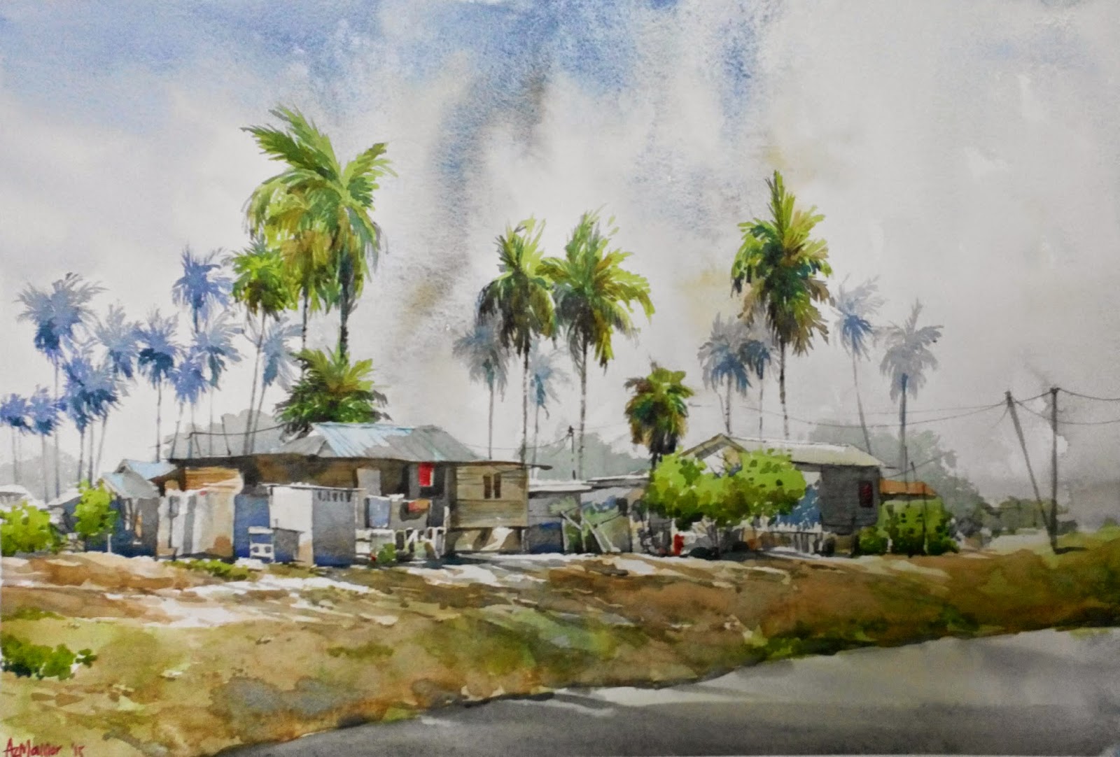 azmannor: Watercolor: Kampung nelayan Besut...