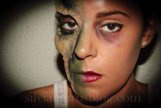 Maquillaje Halloween 6: Calavera media cara, Halloween Make-up 6: Half face skull, efectos especiales, special effects, Silvia Quirós Maquillaje Halloween 6: Calavera media cara, Halloween Make-up 6: Half face skull, efectos especiales, special effects, Silvia Quirós
