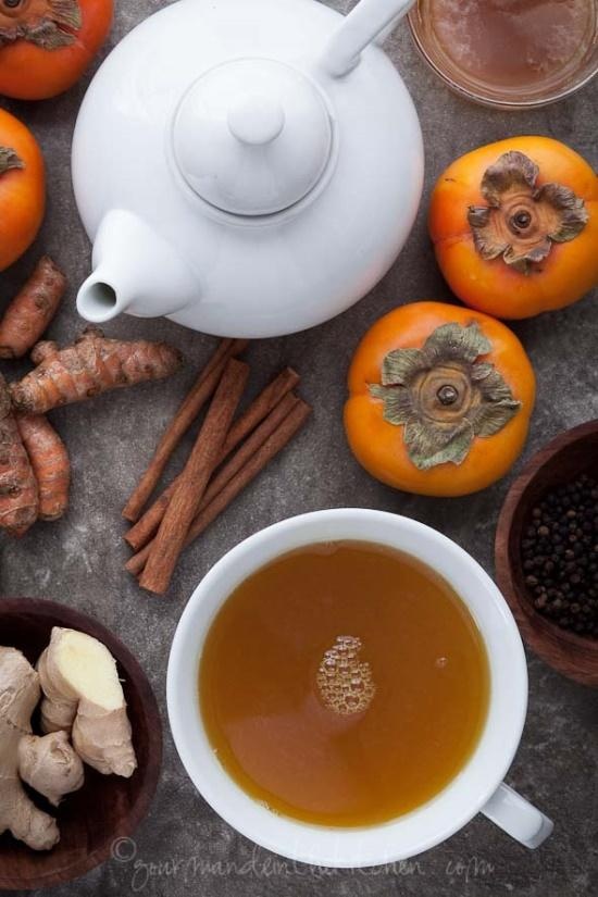 great images Spiced Persimmon Turmeric Tea In this tea ginger