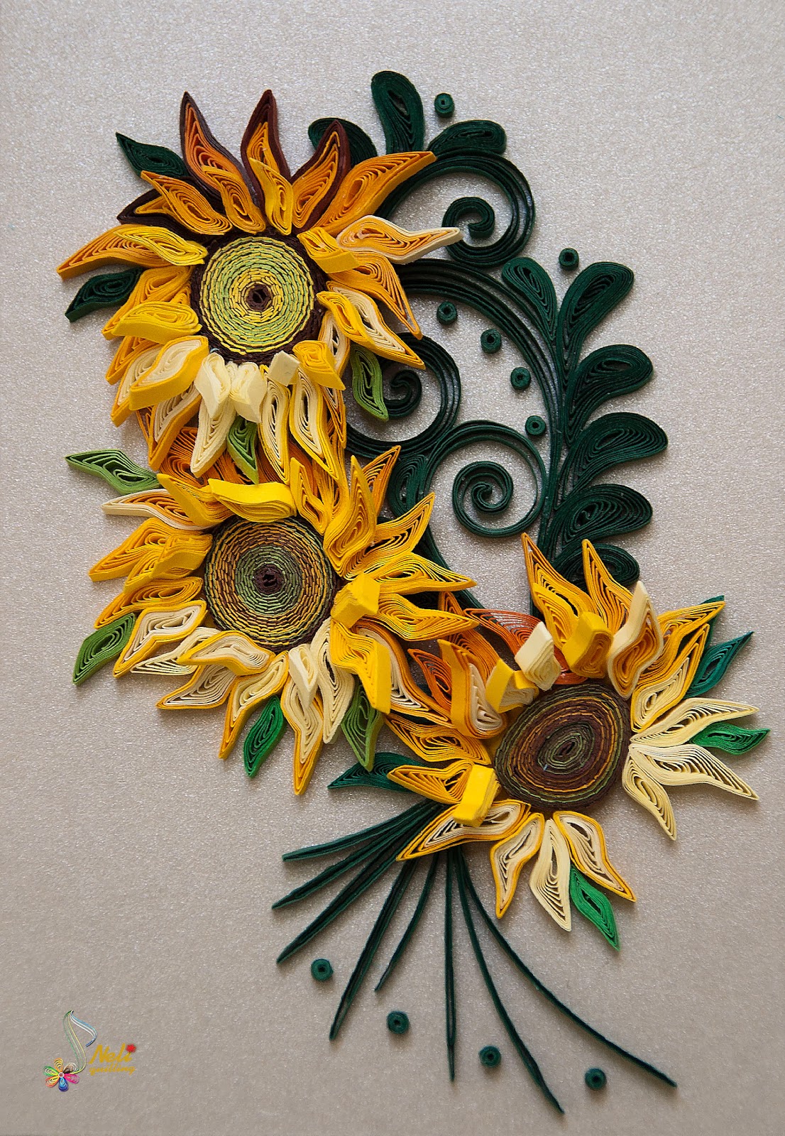 Neli Quilling Art Qulling card sunflowers