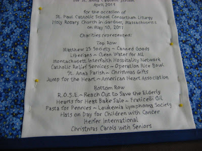 School Charity Banner ~ Binding, Backing and Label