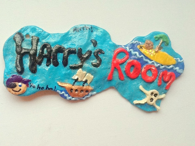 salt dough pirate nameplate get crafty