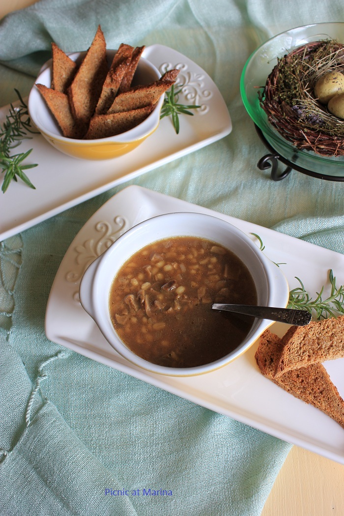 Picnic At Marina Porcini Mushrooms and Barley Soup