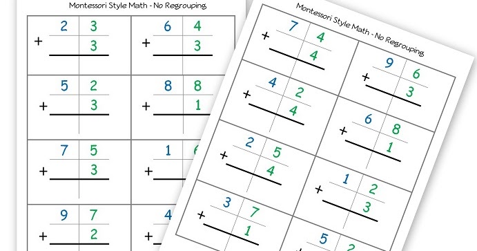 The Homeschool Den: Montessori Math Addition and Subtraction Worksheets