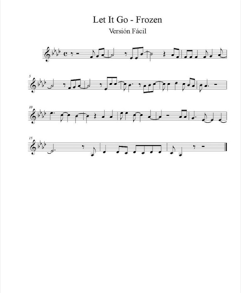 Let it go Frozen Partituras para Trompeta